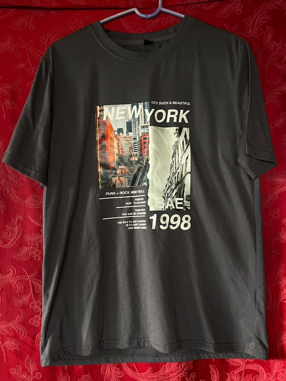 Romwe Men New York 1998 Graphic Tee Shirt Medium